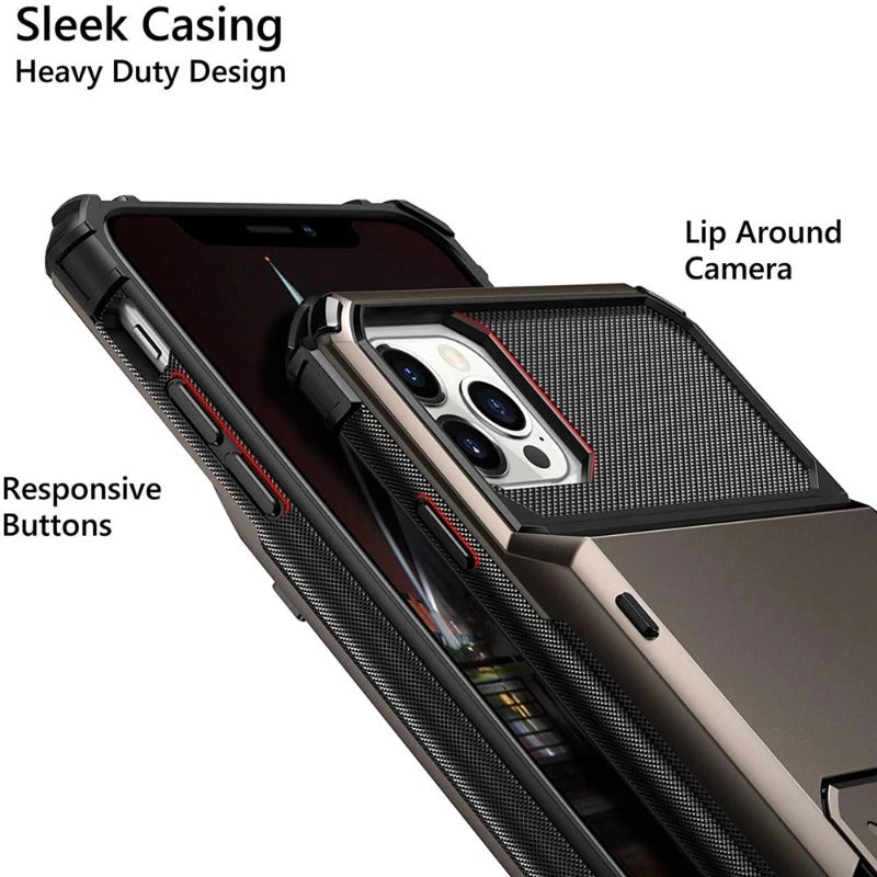 Wallet 4-Card Slot Credit Phone Case For iPhone