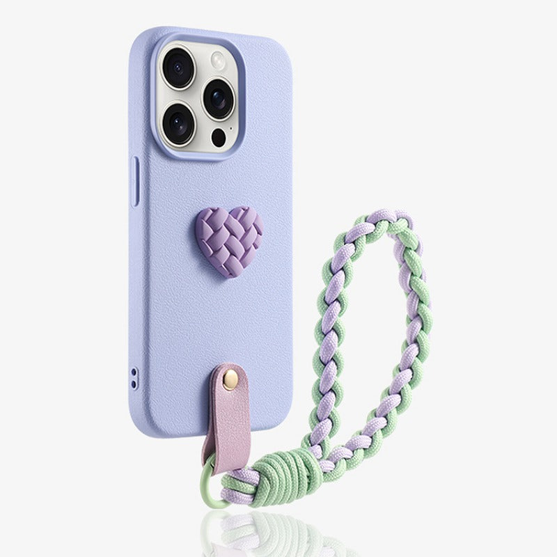 New Woven Heart Silicone Phone Case For iPhone