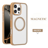 Contrast Color Metal Ring Magnetic Shell Phone Case For iPhone