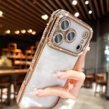 Sparkling Rhinestone Plating Clear Phone Case For iPhone