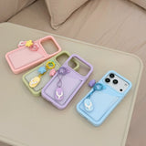 Solid Color Pocket Slippers Silicone Phone Case For iPhone
