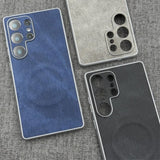 Magnetic Denim Textured Soft Phone Case For Samsung