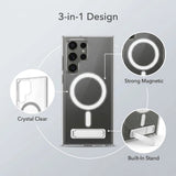 Clear Magnetic  Drop Resistant Shockproof Wireless Slim Stand Case for Samsung