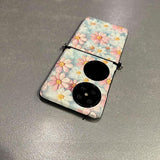 Green Background Pink Flower Phone Case For Samsung Z FLIP