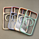 Two-in-one Color-blocked Drop-proof Acrylic Magnetic Phone Case For iPhone