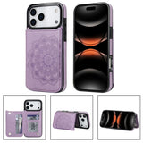 Embossed Card Holder with Stand Flip Phone Case For iPhone