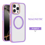Contrast Color Metal Ring Magnetic Shell Phone Case For iPhone