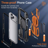 Armor Magnetic Metal Stand Case For iPhone