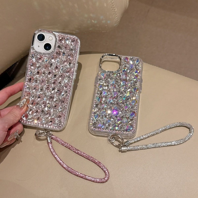 Electroplating 3D Glass Rhinestone Phone Case For iPhone