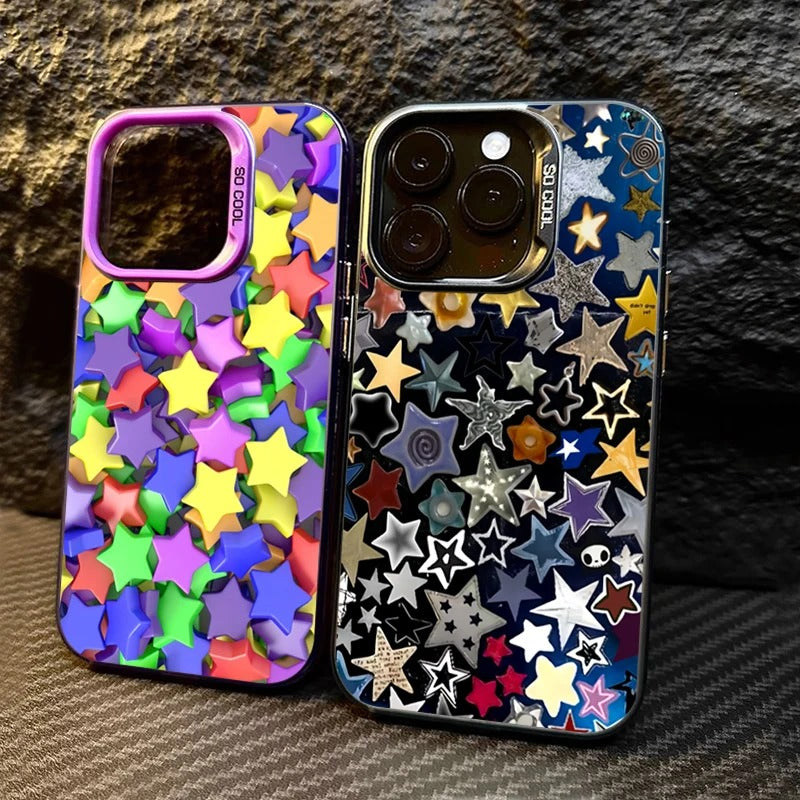 Colorful Star Matte Laser Phone Case For iPhone