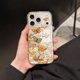 Faux Knitted Butterfly Transparent Phone Case For iPhone