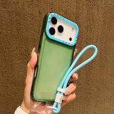 Candy-colored Lanyard Phone Case For iPhone