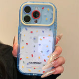 Simple Colorful Round Strip Large Window Phone Case For iPhone