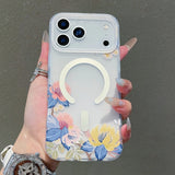 Luxury Flower Pattern For Magsafe Magnetic Case For iPhone