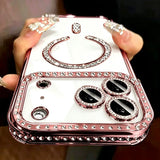 High-grade Bling Diamond Lens Glitter Magnetic Case For iPhone