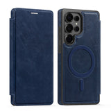 Flip Magnetic Leather Phone Case For Samsung