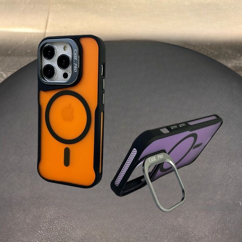 Hardware Lens Bracket Phone Case For iPhone