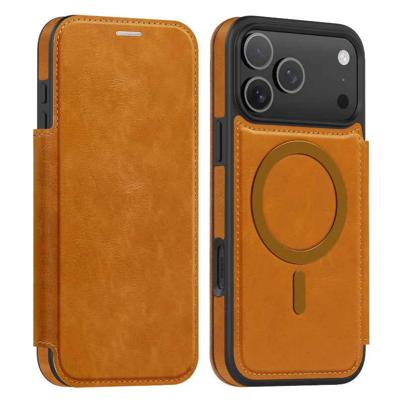 Leather Magnetic Flip Phone Case For iPhone