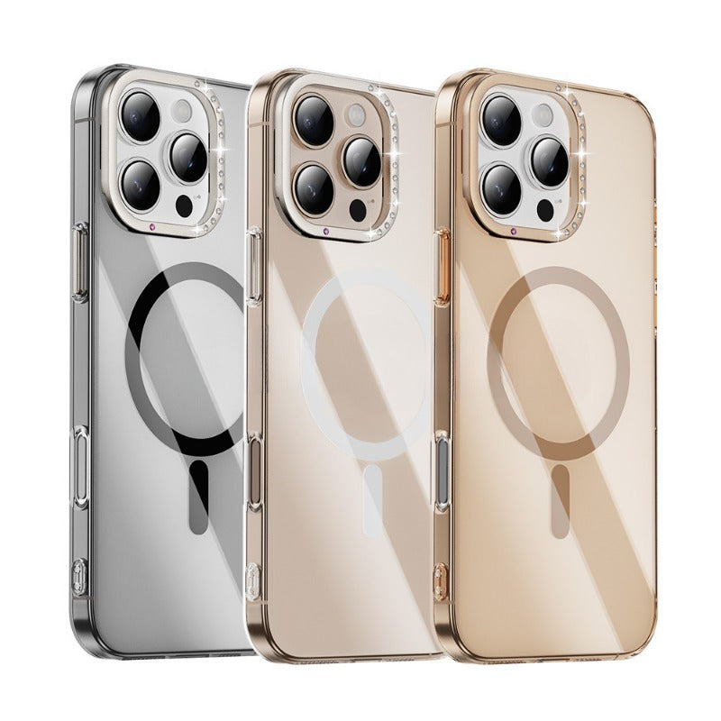 Invisible Bracket Diamond Magnetic Phone Case For iPhone