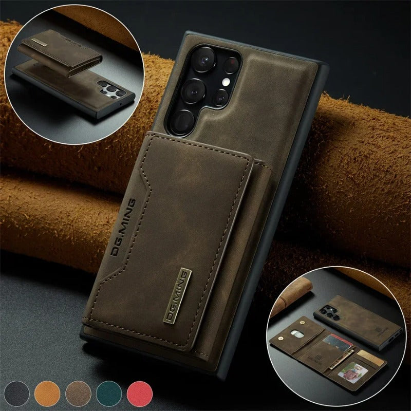 2 in 1 Magnetic Detachable Leather Wallet Case For Samsung