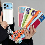 Large-view Frosted Phone Case with Lanyard For iPhone