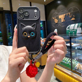 3D Cat Lanyard Anti-drop Phone Case For iPhone