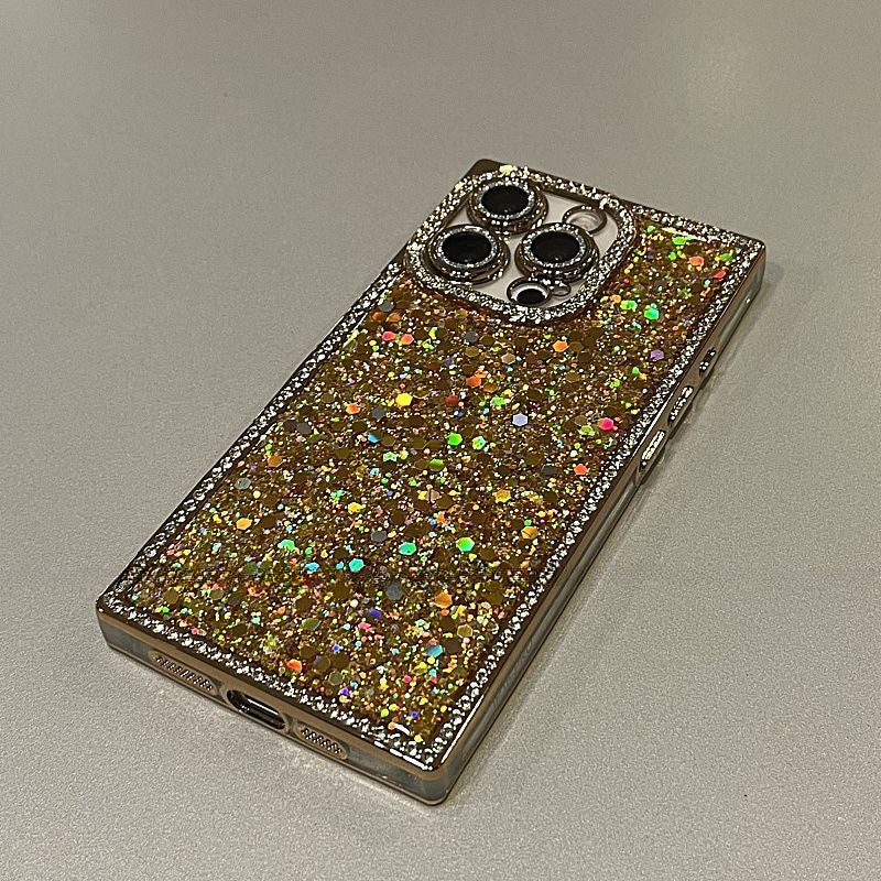 Glitter Lens Film Phone Case For iPhone