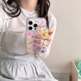 Graffiti Colored Flowers Wrist Phone Case For iPhone