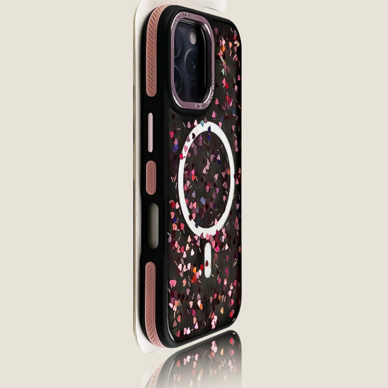 Heart Glitter Anti-slip Phone Case For iPhone