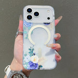 Luxury Flower Pattern For Magsafe Magnetic Case For iPhone