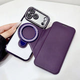 Transparent Flip Stand Card Holder Phone Case For iPhone