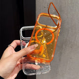 Glitter Transparent Magnetic Phone Case For iPhone