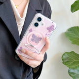 Butterfly Bracket Magnetic Phone Case For iPhone