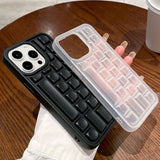 3D Keyboard Transparent Soft Phone Case For iPhone