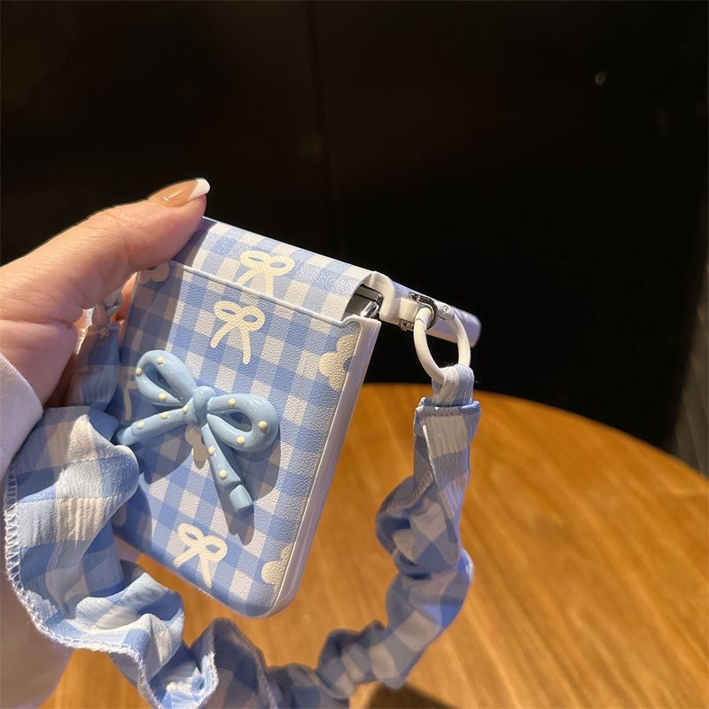 Blue and White Phone Case For Samsung Z FLIP 7 6 5 4