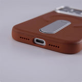 Rotation KickStand PU Leather Magnetic Case For iPhone