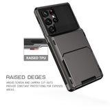 TPU+PC Flip Card Insertion Phone Case For Samsung