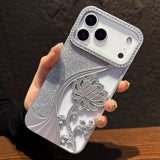 Flower Glitter Phone Case For iPhone