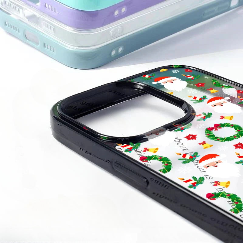 Luxury Cartoon Christmas Clear Phone Cases For iPhone