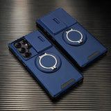 Slide Lens Protection Magnetic Holder Armor Case For Samsung