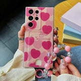 Flower Heart Transparent Card Insert Phone Case For Samsung