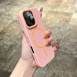 Contrast Color Heat Dissipation Magnetic Phone Case For iPhone
