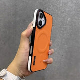 Double Color Leather Magnetic Case For iPhone