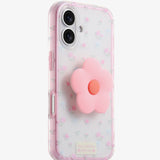 Blue Edge Transparent Crushed Flower Silicone Phone Case For iPhone