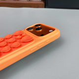 Color-blocked Suction Cup Liquid Silicone Phone Case For iPhone