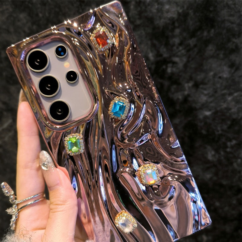 Pleated Electroplating Phone Case For Samsung