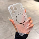 Mesh Heat Dissipation Magnetic Phone Case For iPhone