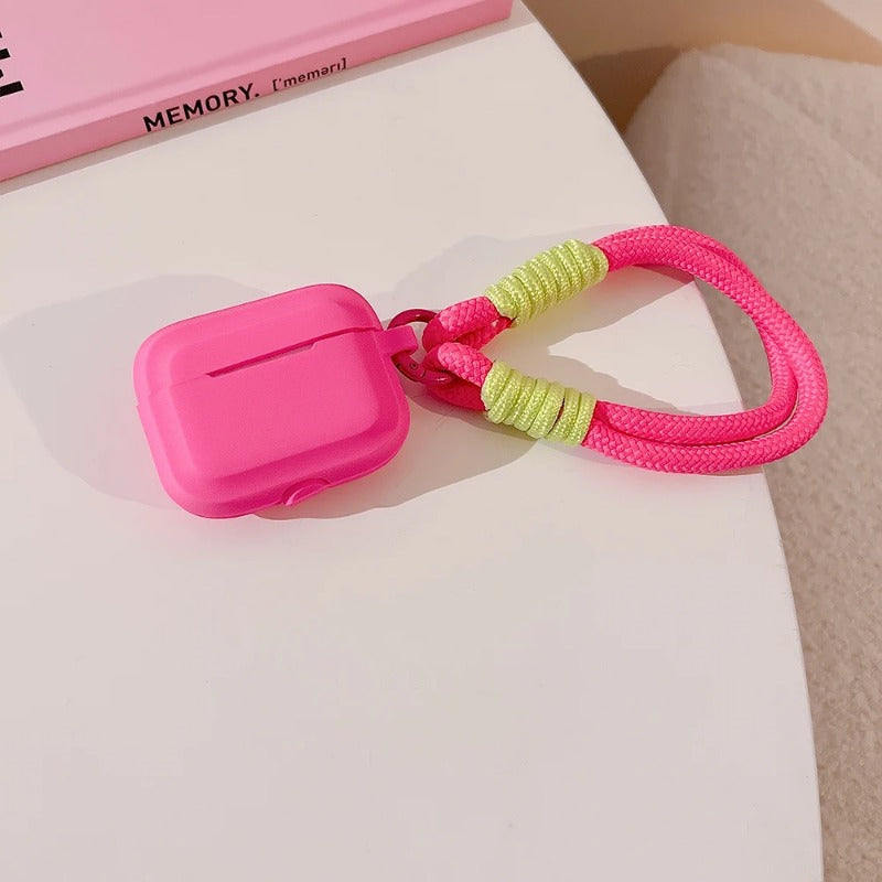 Cute with Strap Silicone Soft Cover Case For Apple AirPods