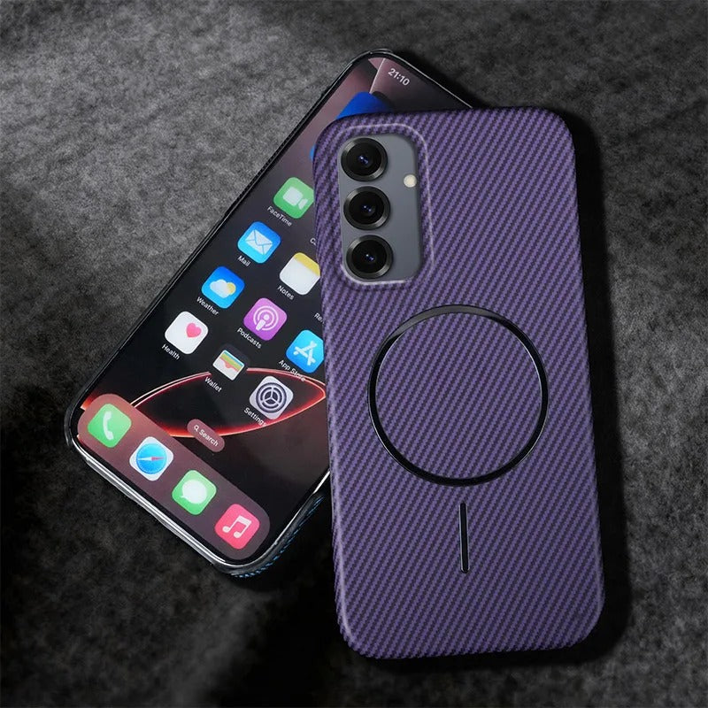 Carbon Fiber Pattern Magnetic Case For Samsung