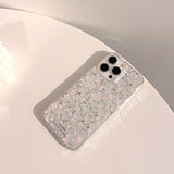 Pink Floral Transparent Soft Phone Case For iPhone